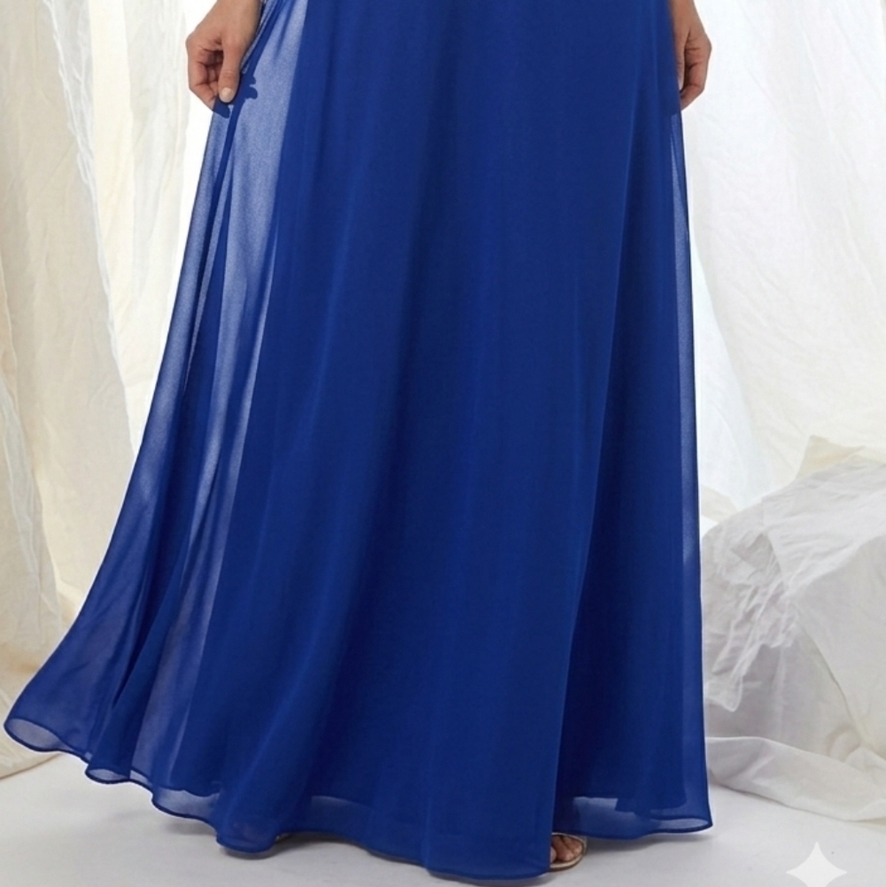 Gorgeous Blue Goddess Dress NWT - Picture 2 of 16